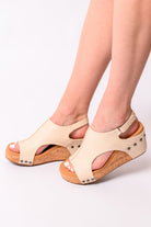 Carley Wedge Sandals in Cream-Womens-Stay Foxy Boutique, Florissant, Missouri