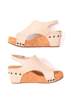 Carley Wedge Sandals in Cream-Womens-Stay Foxy Boutique, Florissant, Missouri