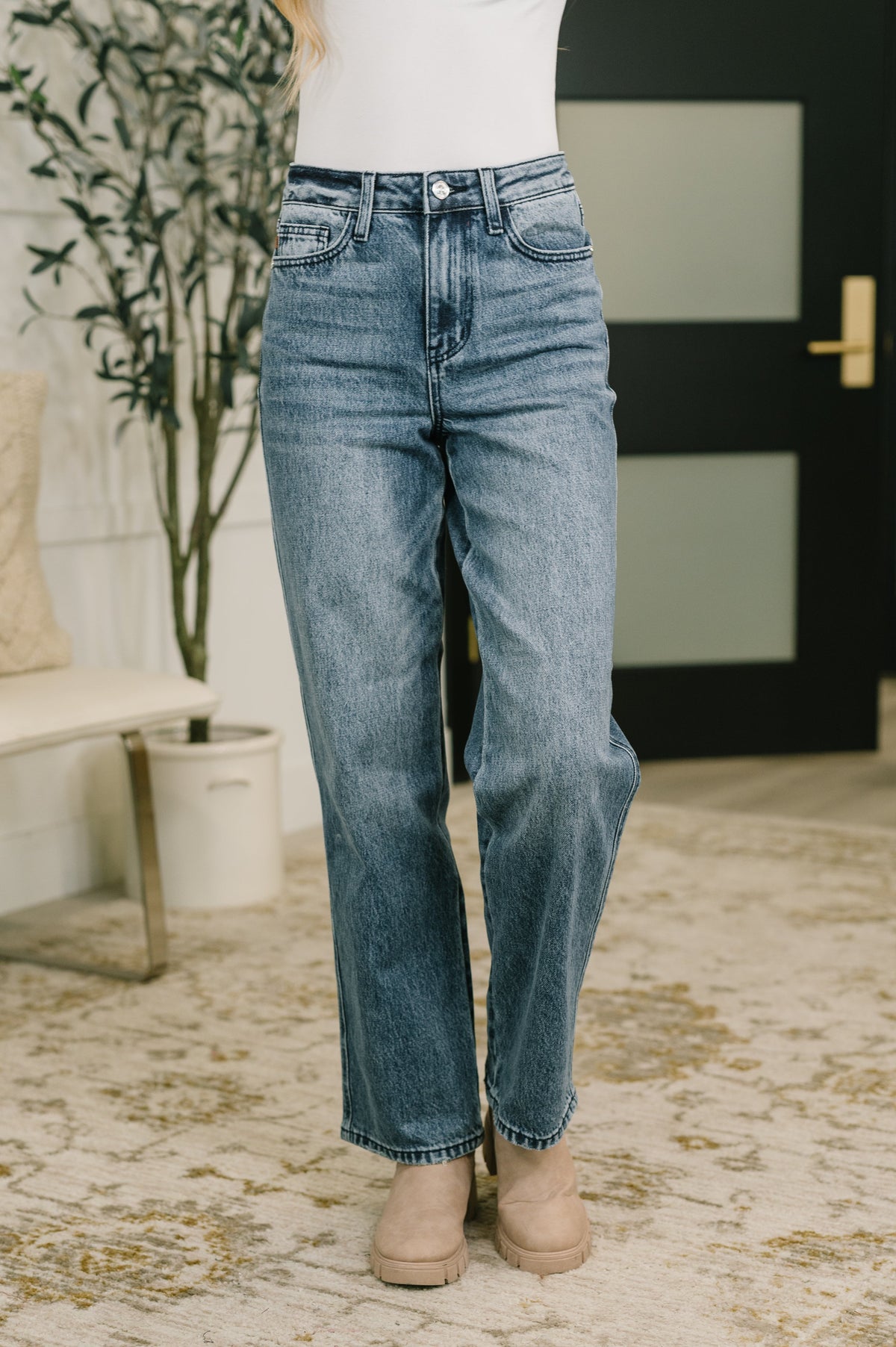 Carlie High Waist Straight Jean in Everyday Indigo-Womens-Stay Foxy Boutique, Florissant, Missouri