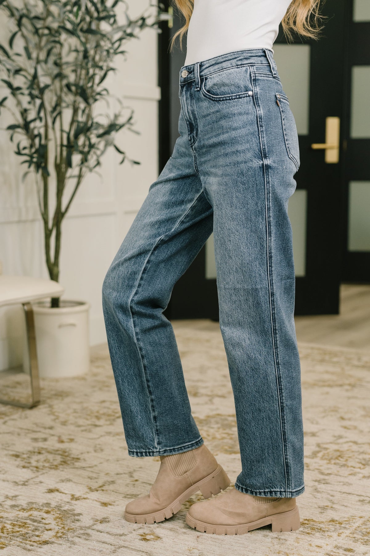 Carlie High Waist Straight Jean in Everyday Indigo-Womens-Stay Foxy Boutique, Florissant, Missouri