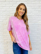 Casual Basic Drop Shoulder Oversized Tee in Bright Mauve-Womens-Stay Foxy Boutique, Florissant, Missouri
