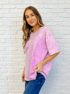 Casual Basic Drop Shoulder Oversized Tee in Bright Mauve-Womens-Stay Foxy Boutique, Florissant, Missouri