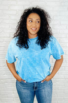 Casual Basic Drop Shoulder Oversized Tee in Deep Sky-Womens-Stay Foxy Boutique, Florissant, Missouri