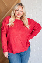 Casual Tuesday Ribbed Knit Sweater in Dark Red-Tops-Stay Foxy Boutique, Florissant, Missouri