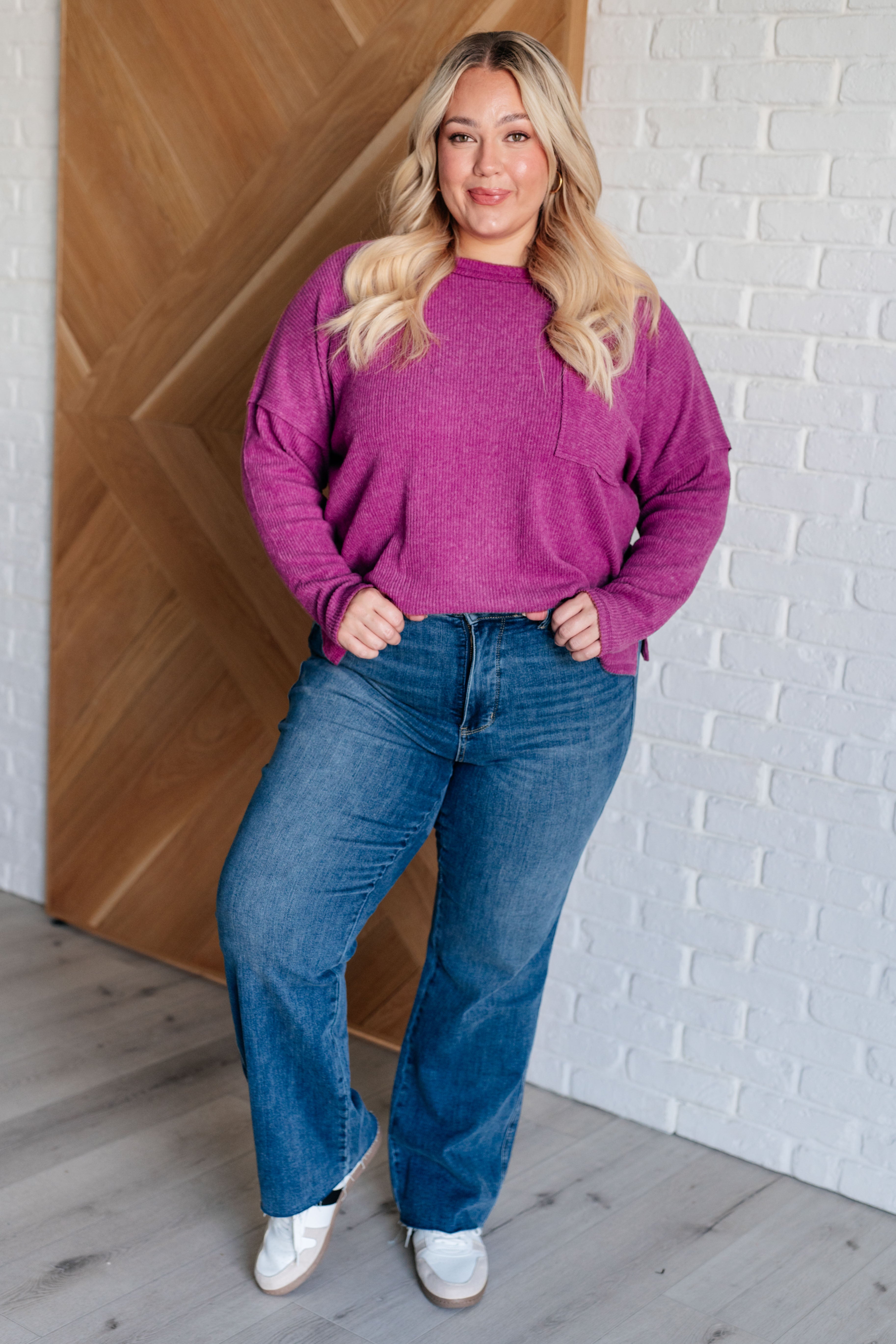 Casual Tuesday Ribbed Knit Sweater in Light Plum-Tops-Stay Foxy Boutique, Florissant, Missouri