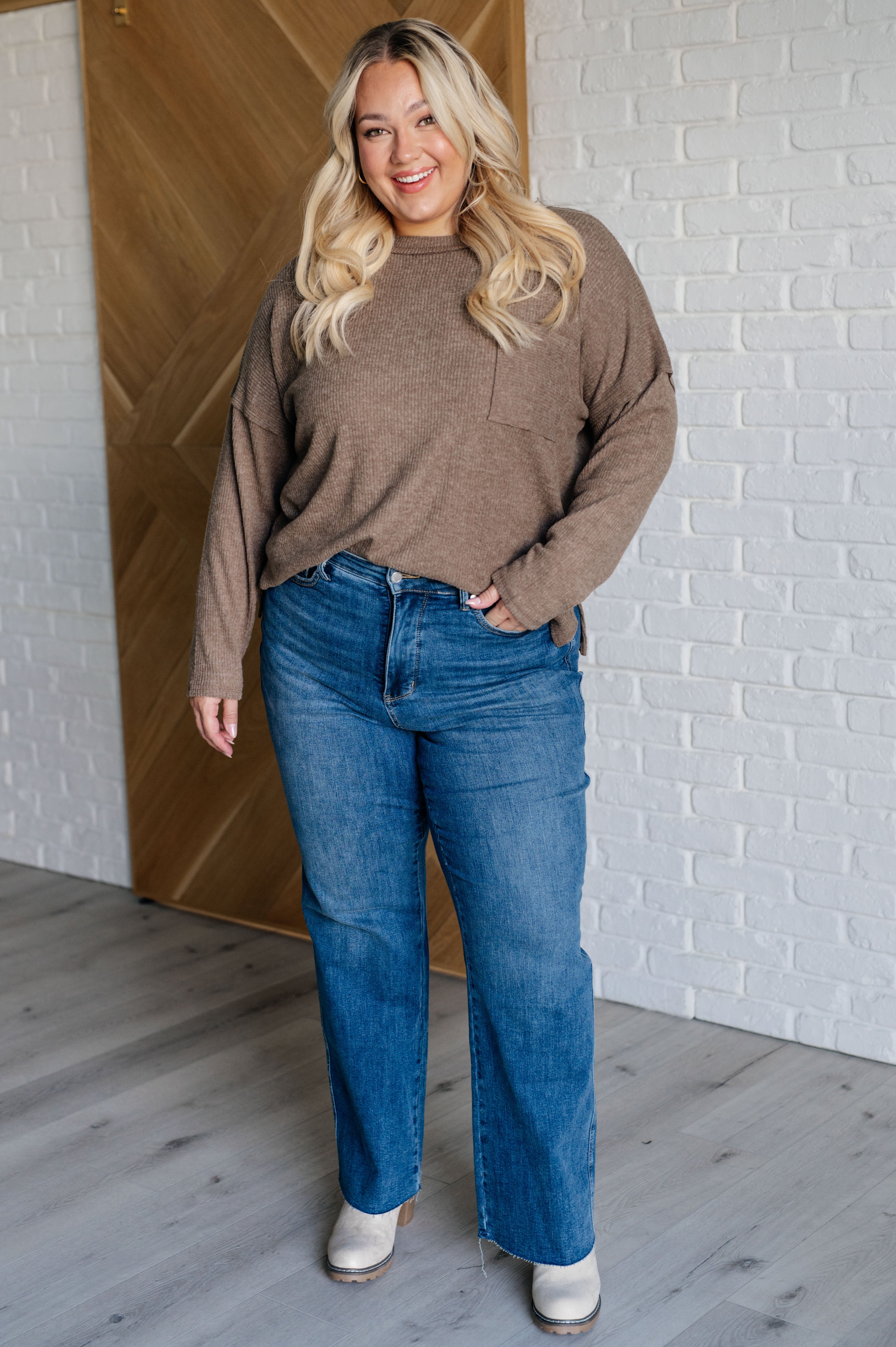 Casual Tuesday Ribbed Knit Sweater in Mocha-Tops-Stay Foxy Boutique, Florissant, Missouri