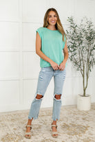 Casually Iconic Waffle Knit Top in Mint-Womens-Stay Foxy Boutique, Florissant, Missouri