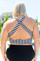 Cayman Islands Striped Swim Top-Swimwear-Stay Foxy Boutique, Florissant, Missouri