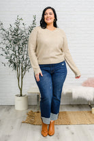 Chai Latte V-Neck Sweater in Oatmeal-Tops-Stay Foxy Boutique, Florissant, Missouri