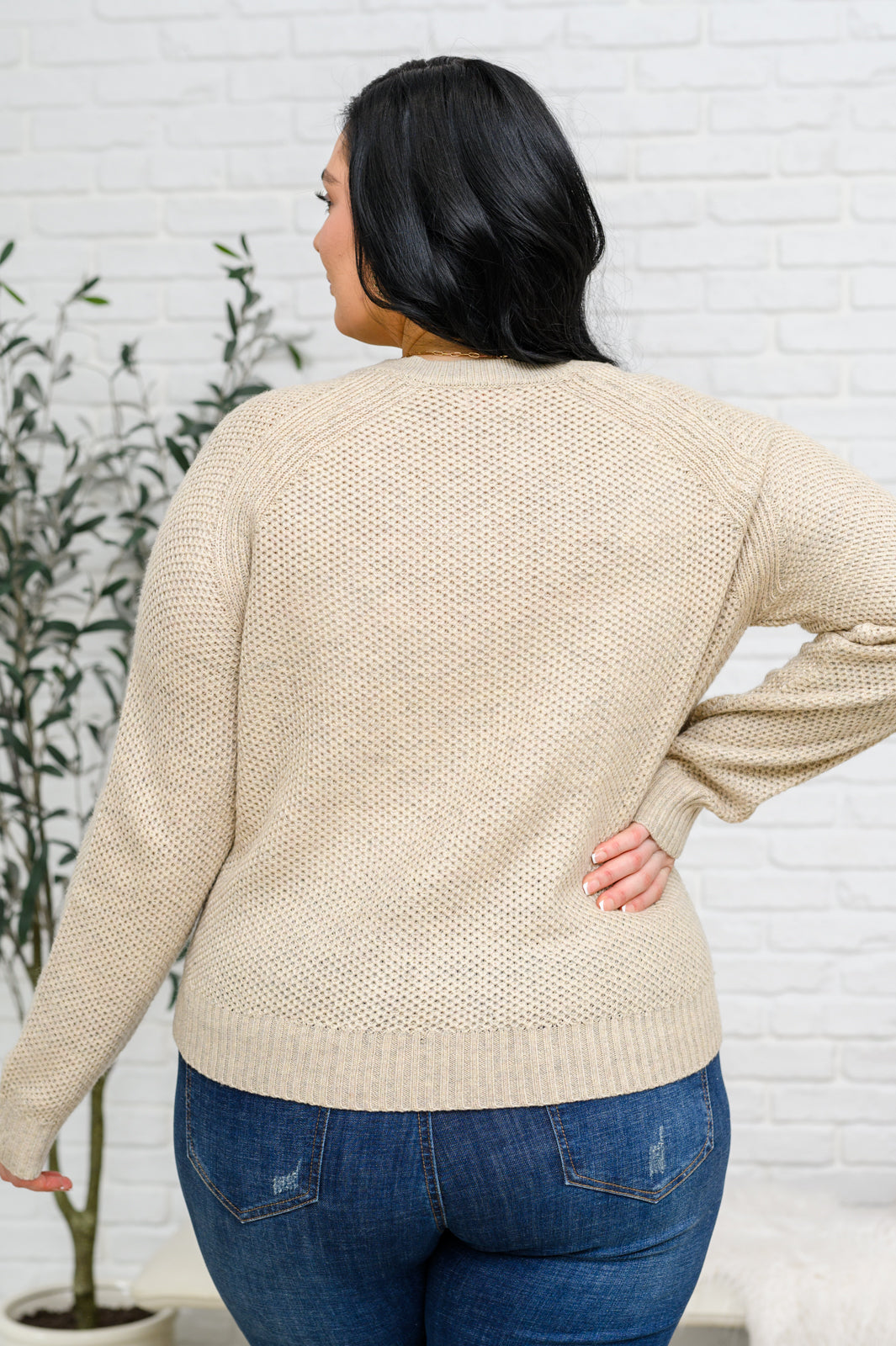 Chai Latte V-Neck Sweater in Oatmeal-Tops-Stay Foxy Boutique, Florissant, Missouri