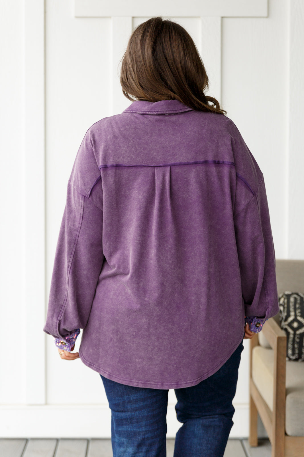 Chaos of Sequins Shacket in Purple-Layers-Stay Foxy Boutique, Florissant, Missouri