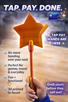 TAP PAY WAND FOR TAP ENABLED CREDIT AND DEBIT CARDS- 3D PRINTED IN HOUSE-Stay Foxy Boutique, Florissant, Missouri