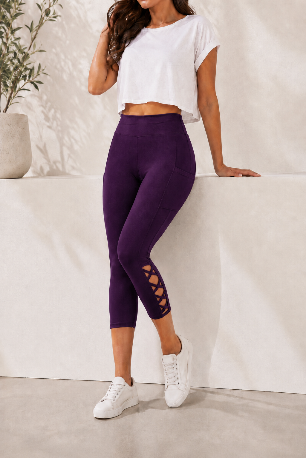 CRISS CROS RUN- PLUM PURPLE-Stay Foxy Boutique, Florissant, Missouri
