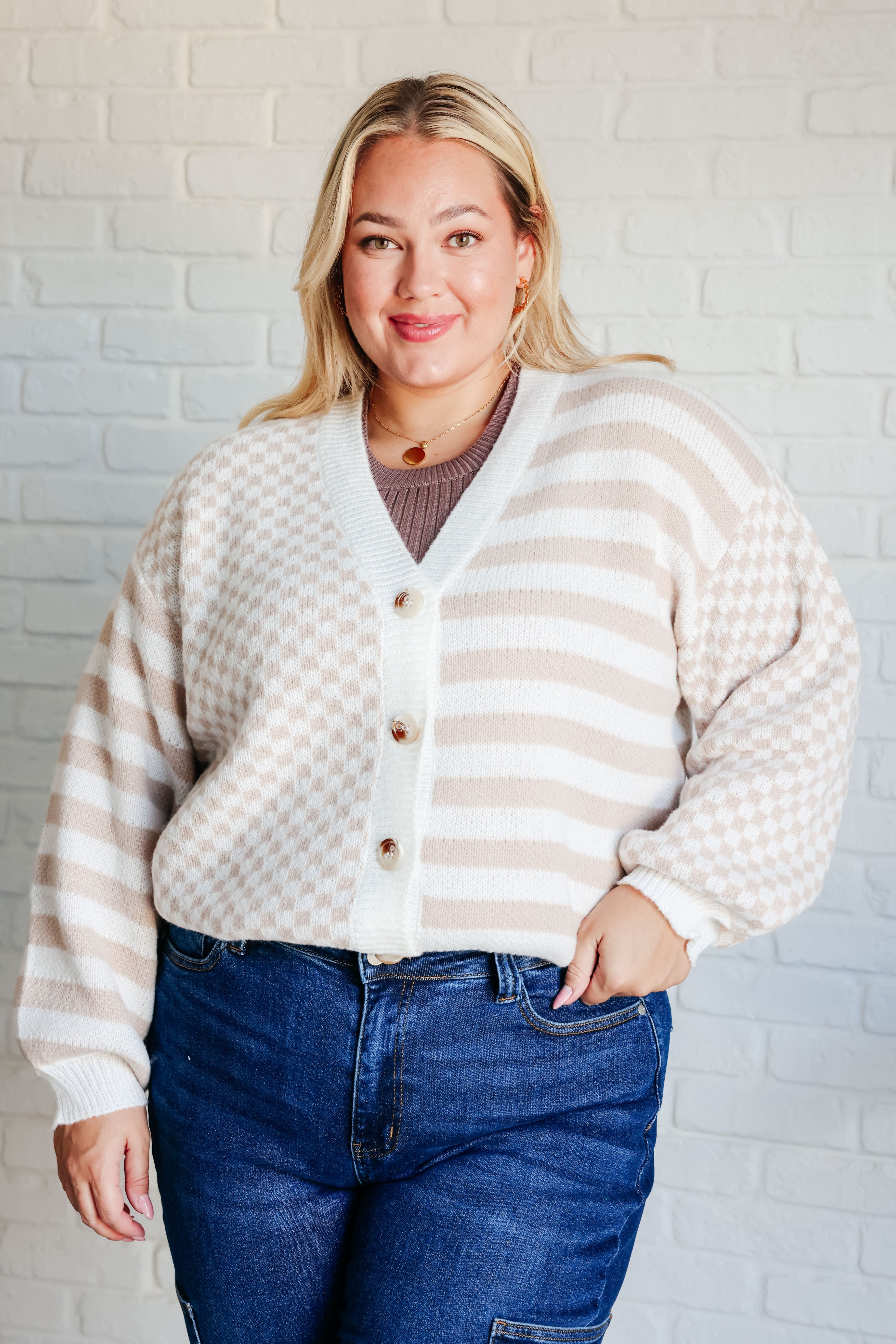 Check That Line Cardigan-Layers-Stay Foxy Boutique, Florissant, Missouri