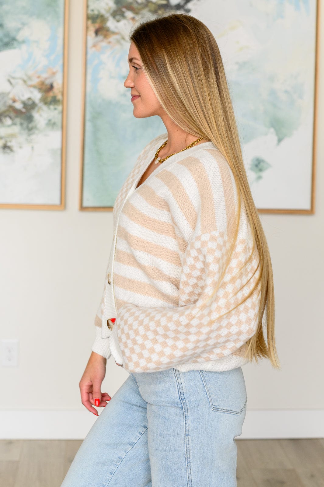 Check That Line Cardigan-Womens-Stay Foxy Boutique, Florissant, Missouri