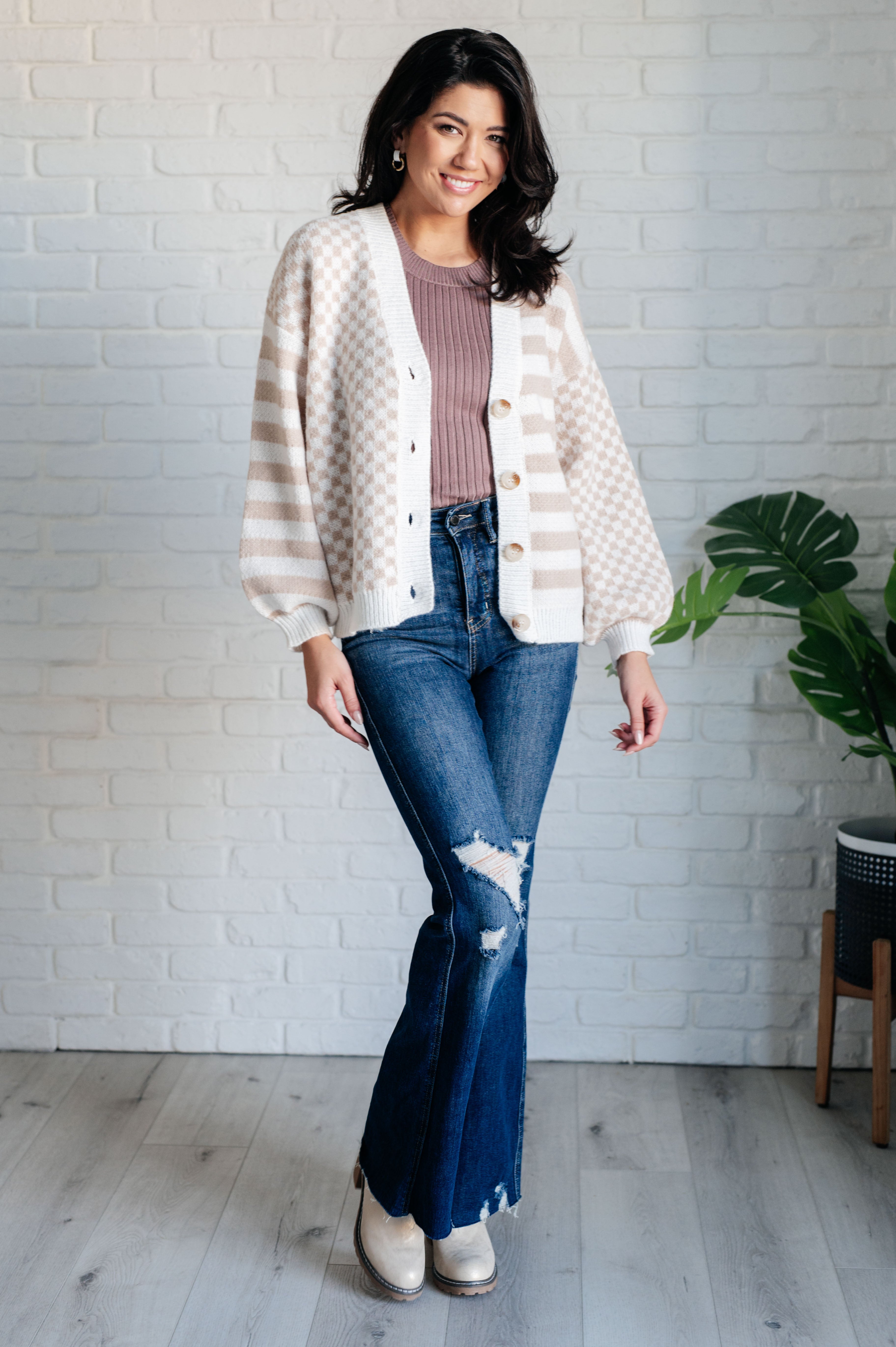 Check That Line Cardigan-Layers-Stay Foxy Boutique, Florissant, Missouri