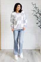 Check Yourself Checkered Sweater in Grey-Tops-Stay Foxy Boutique, Florissant, Missouri