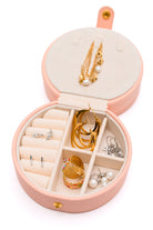 Circular Travel Jewelry Case in Pink-Home & Decor-Stay Foxy Boutique, Florissant, Missouri