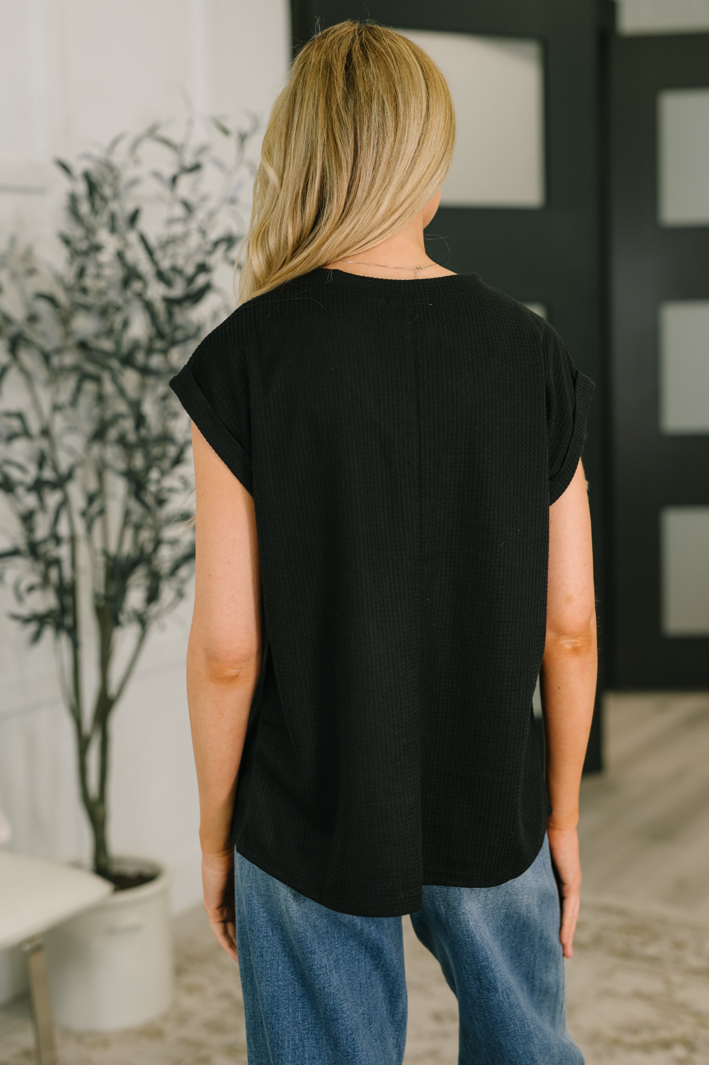 Classic Timeless V-Neck Tee in Black-Womens-Stay Foxy Boutique, Florissant, Missouri