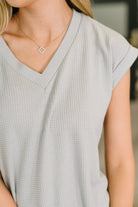 Classic Timeless V-Neck Tee in Pearl Grey-Womens-Stay Foxy Boutique, Florissant, Missouri