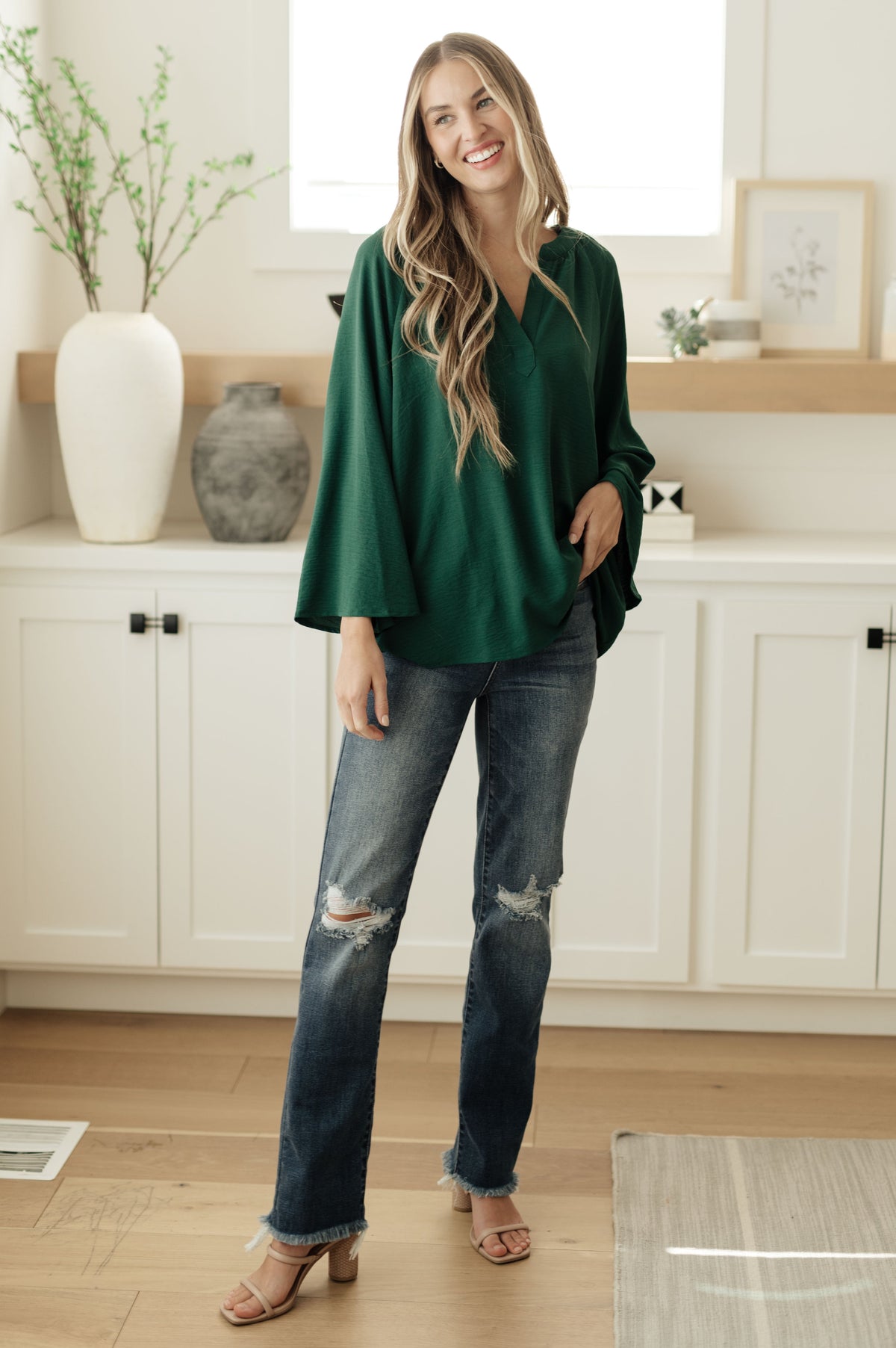 Climb On V-Neck Blouse-Blouses-Stay Foxy Boutique, Florissant, Missouri