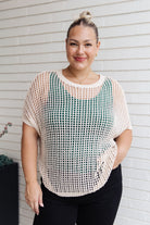 Coastal Dreams Fishnet Top in Cream-Tops-Stay Foxy Boutique, Florissant, Missouri