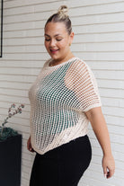 Coastal Dreams Fishnet Top in Cream-Tops-Stay Foxy Boutique, Florissant, Missouri