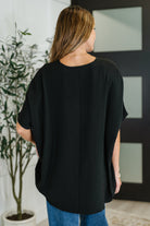 Coastal Ease V-Neck Top in Black-Womens-Stay Foxy Boutique, Florissant, Missouri