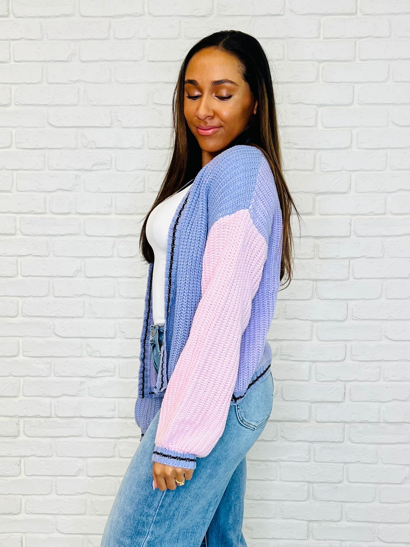 Coffee Date Color Block Cardigan-Womens-Stay Foxy Boutique, Florissant, Missouri