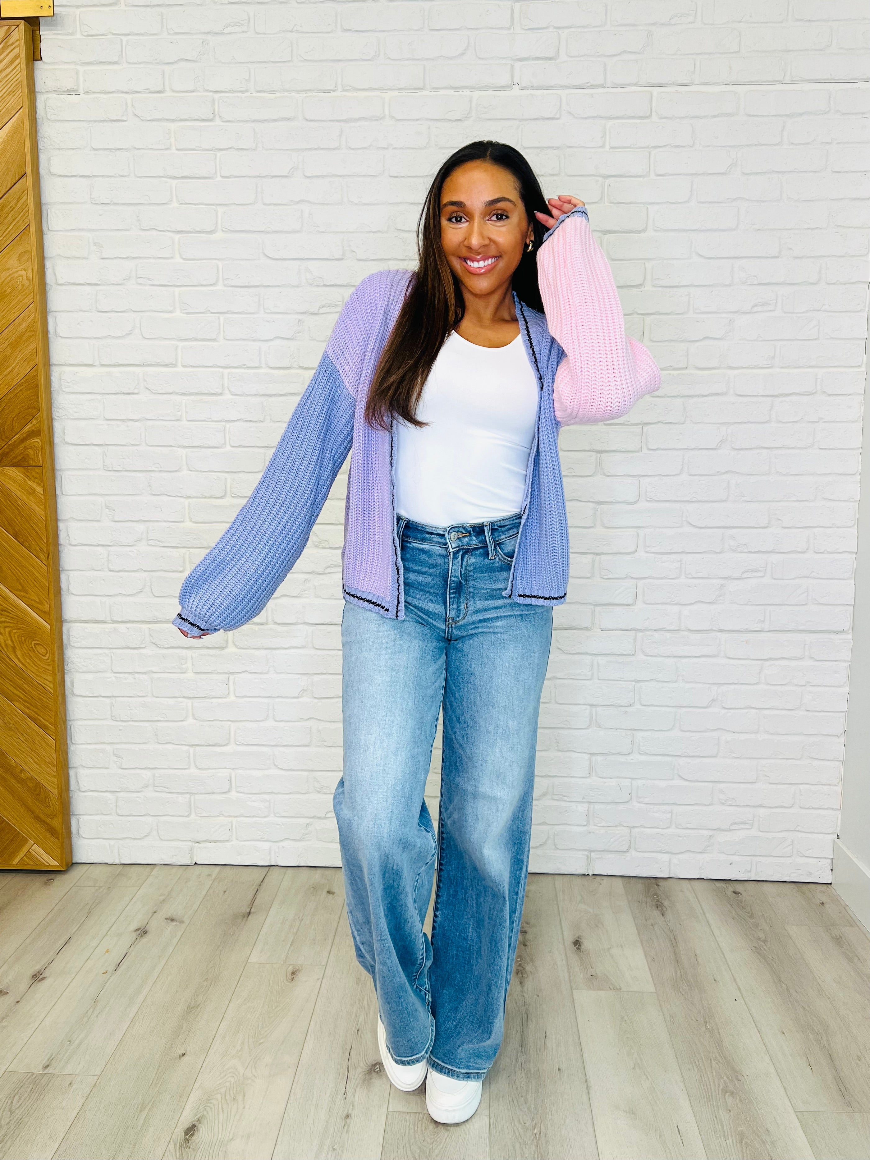 Coffee Date Color Block Cardigan-Womens-Stay Foxy Boutique, Florissant, Missouri