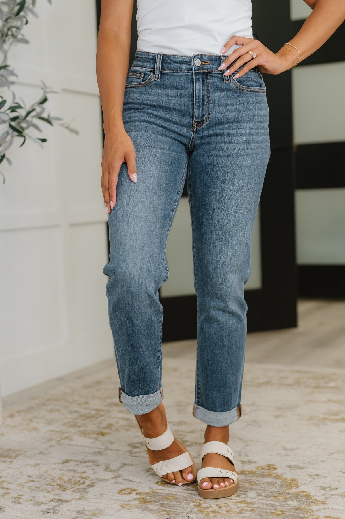 Colette Mid Rise Boyfriend Classic Cuffed-Womens-Stay Foxy Boutique, Florissant, Missouri