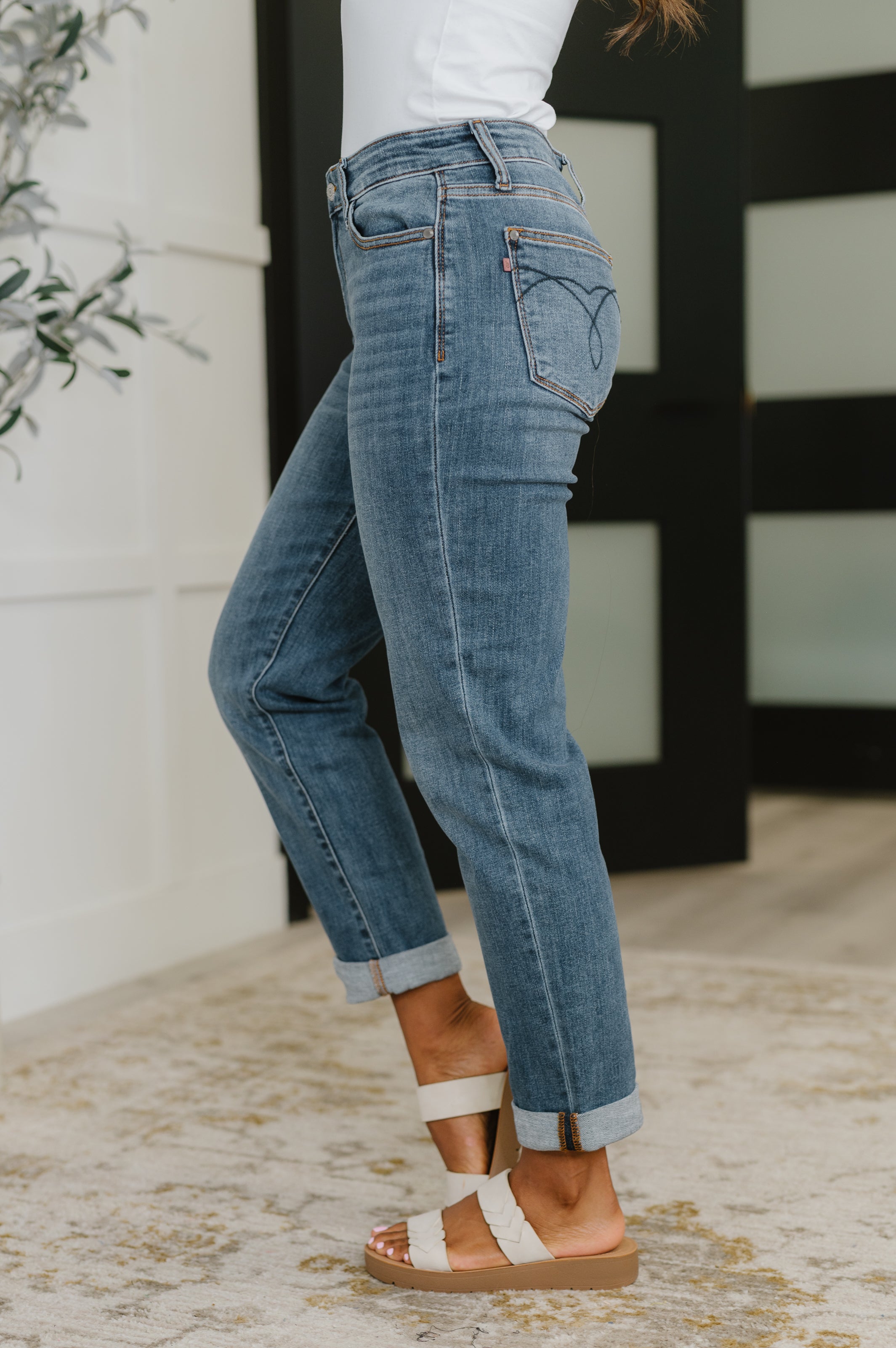 Colette Mid Rise Boyfriend Classic Cuffed-Womens-Stay Foxy Boutique, Florissant, Missouri