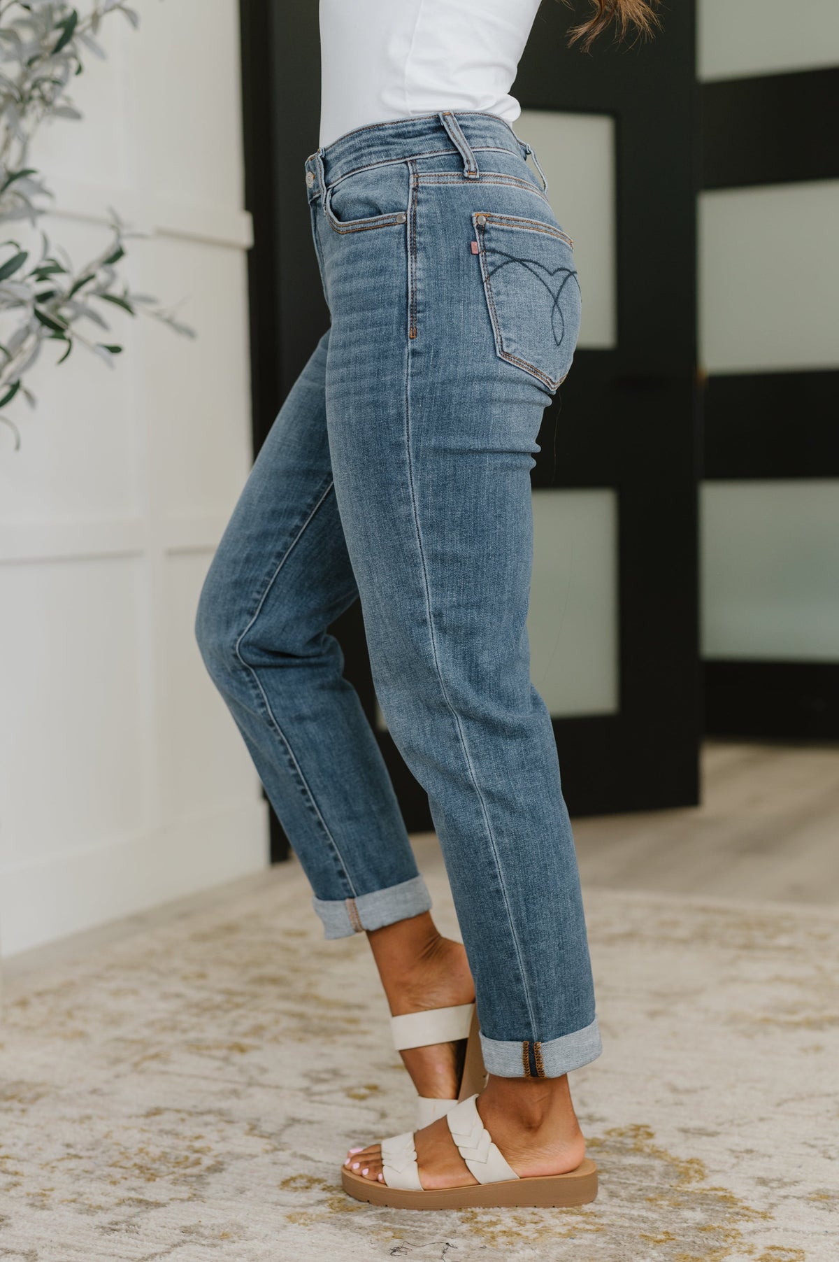 Colette Mid Rise Boyfriend Classic Cuffed-Womens-Stay Foxy Boutique, Florissant, Missouri