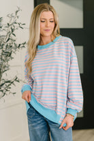 Color Clash Drop Shoulder Long Sleeve-Womens-Stay Foxy Boutique, Florissant, Missouri