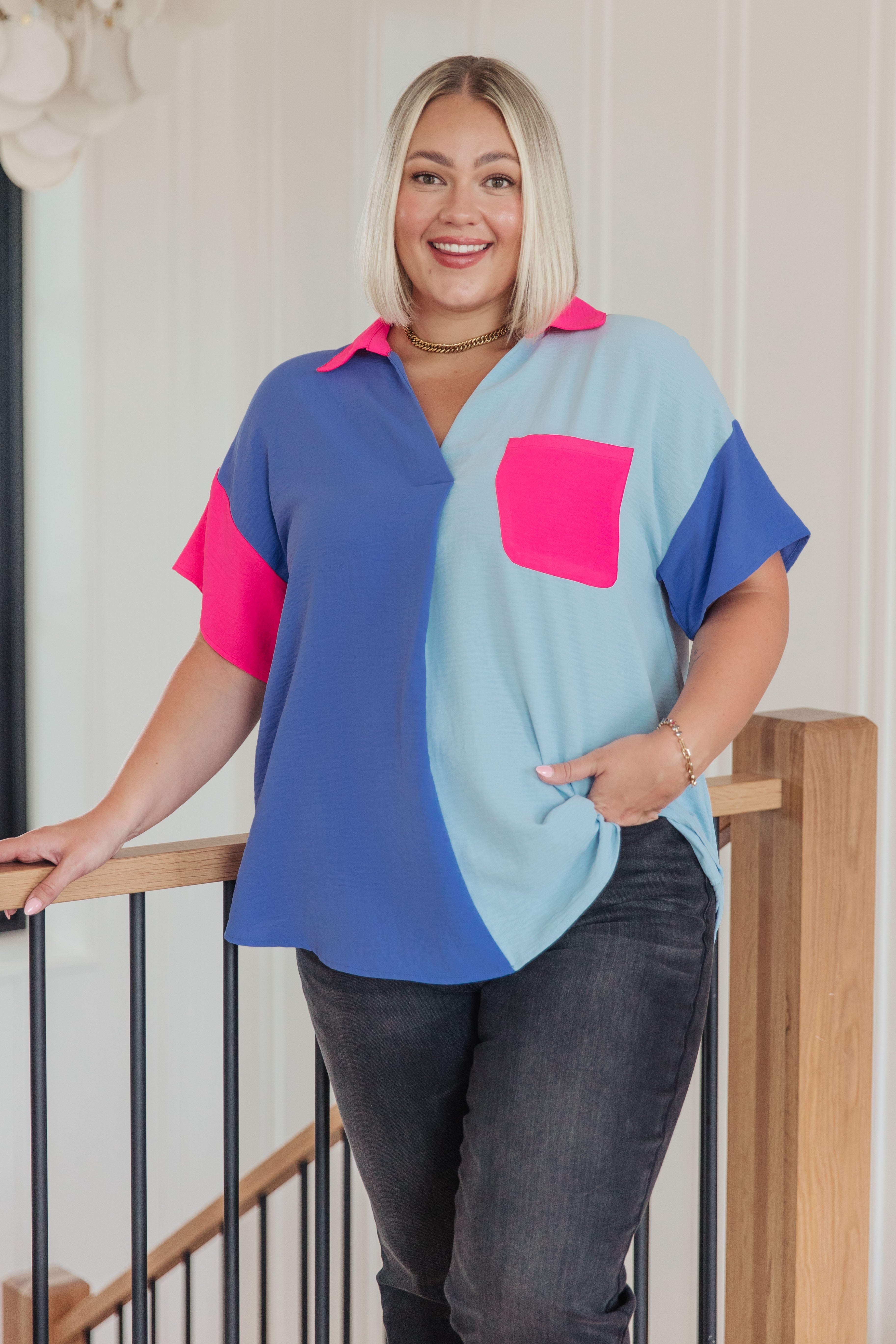 Color Me Cool Color Block Top-Tops-Stay Foxy Boutique, Florissant, Missouri