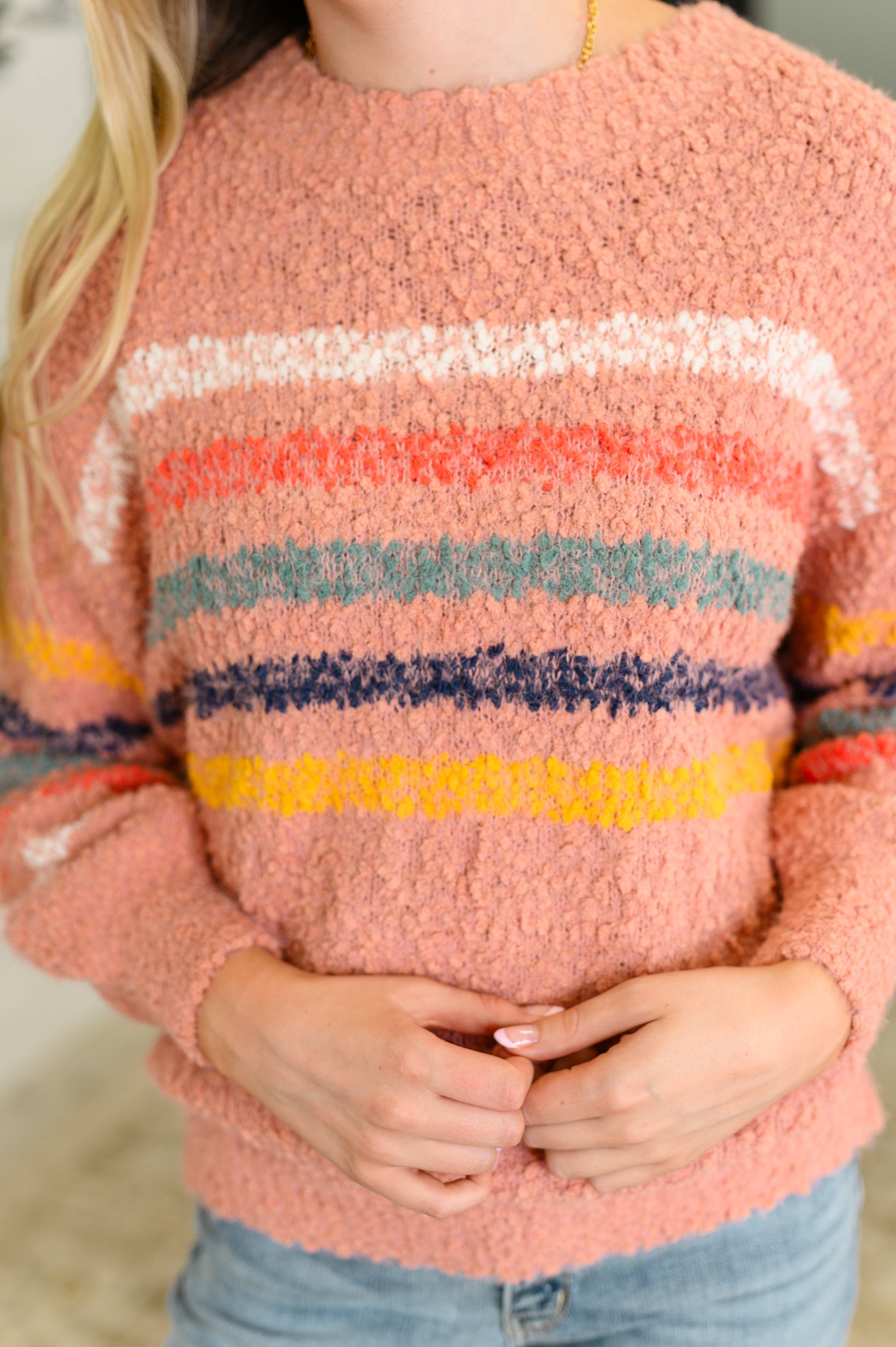 Color Me Cute Fuzzy Knit Pullover-Womens-Stay Foxy Boutique, Florissant, Missouri