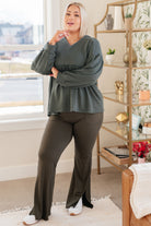 She's Not Wrong Hooded V-Neck Pullover-Tops-Stay Foxy Boutique, Florissant, Missouri
