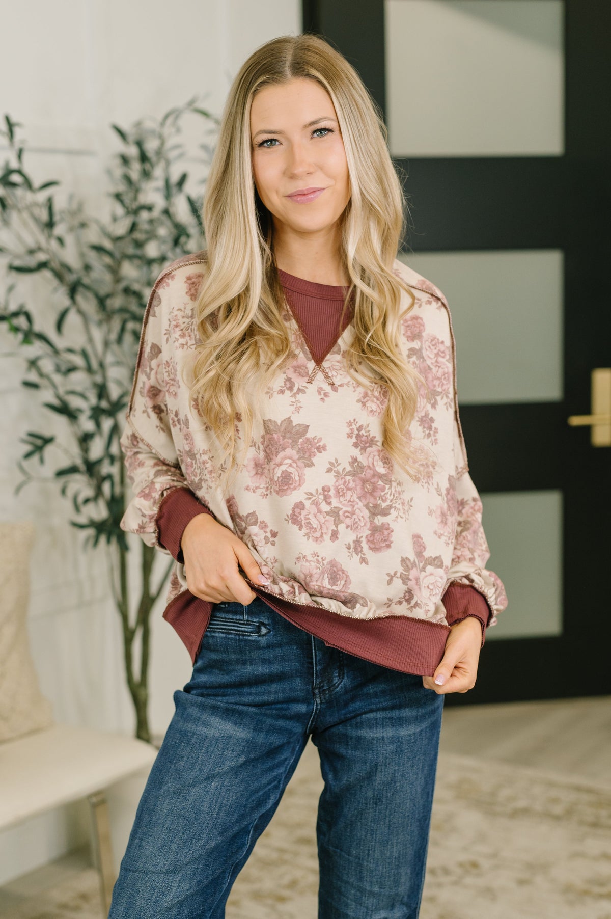 Come Out to Play Contrast Casual Pullover-Womens-Stay Foxy Boutique, Florissant, Missouri
