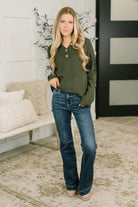 Come Together Henley Casual Top in Dark Olive-Womens-Stay Foxy Boutique, Florissant, Missouri