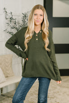 Come Together Henley Casual Top in Dark Olive-Womens-Stay Foxy Boutique, Florissant, Missouri