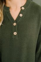 Come Together Henley Casual Top in Dark Olive-Womens-Stay Foxy Boutique, Florissant, Missouri