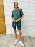 Comfy Cruising Top and Biker Shorts Set in Ash Jade-Womens-Stay Foxy Boutique, Florissant, Missouri