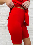 Comfy Cruising Top and Biker Shorts Set in Ruby-Womens-Stay Foxy Boutique, Florissant, Missouri