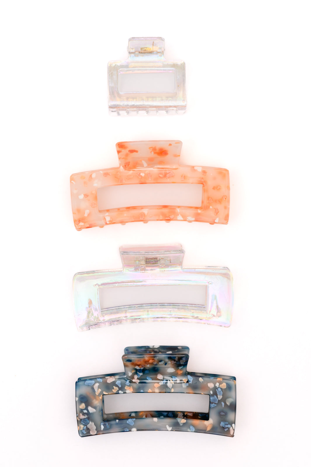 Confetti and Iridescent Clip Set of 4-Accessories-Stay Foxy Boutique, Florissant, Missouri