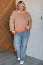 Conversational Moment Striped Trim Sweater-Tops-Stay Foxy Boutique, Florissant, Missouri