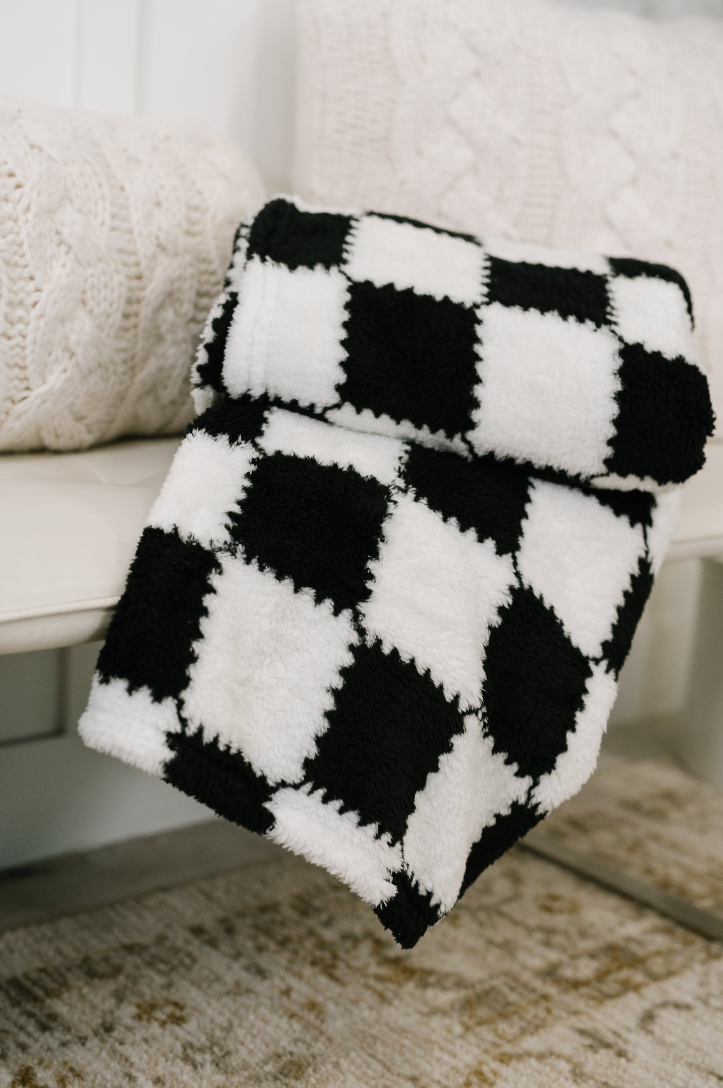 Cookies & Cream Checks Blanket-Womens-Stay Foxy Boutique, Florissant, Missouri