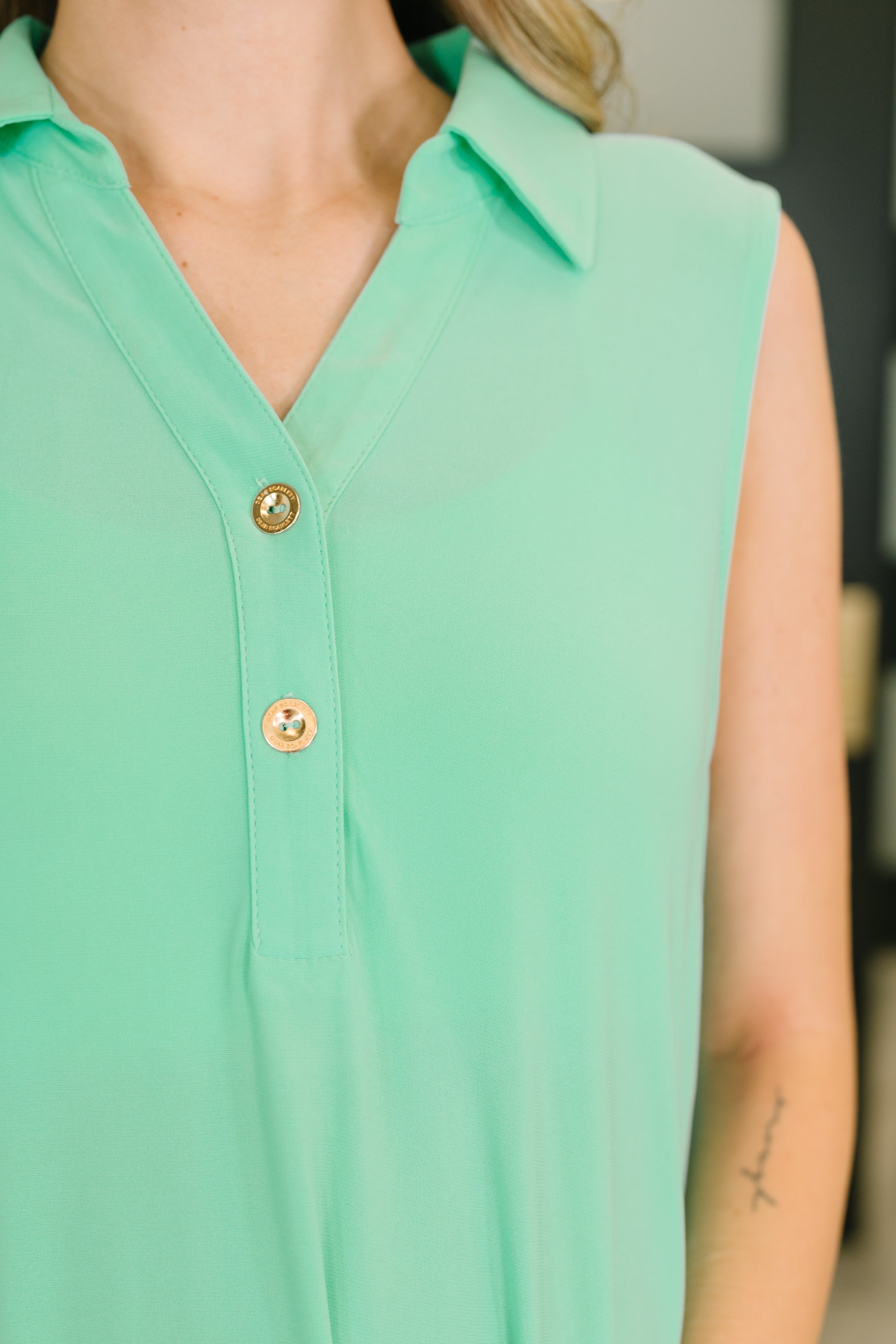 Coral Sands Collared Tank Dress in Aqua Mint-Womens-Stay Foxy Boutique, Florissant, Missouri