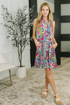 Coral Sands Collared Tank Dress in Light Floral Paisley-Womens-Stay Foxy Boutique, Florissant, Missouri
