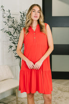 Coral Sands Collared Tank Dress in Tomato Red-Womens-Stay Foxy Boutique, Florissant, Missouri
