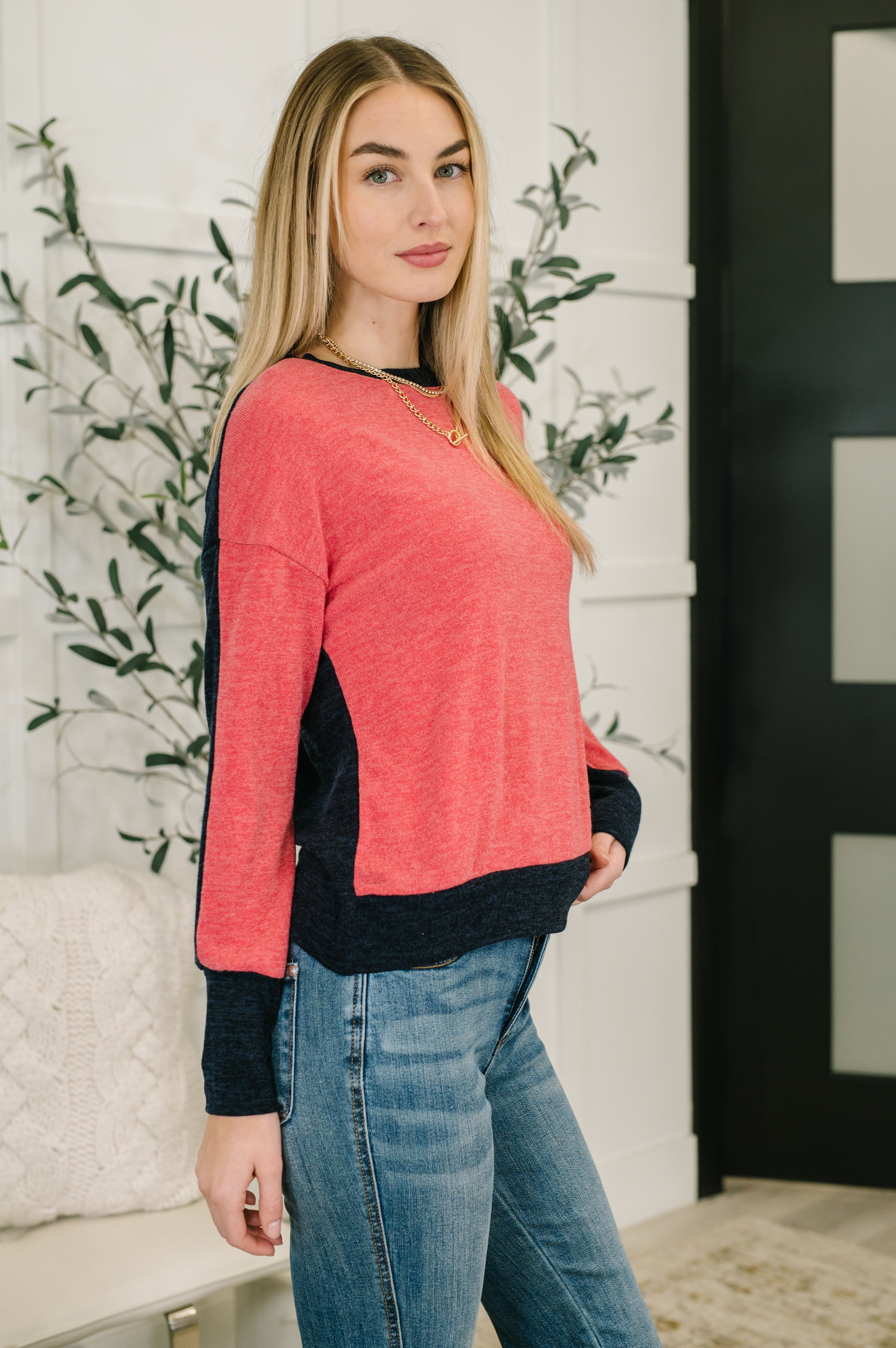 Couldn't Be Happier Color Block Long Sleeve Top-Womens-Stay Foxy Boutique, Florissant, Missouri